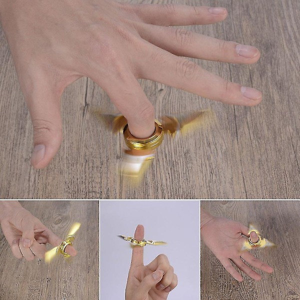 Stressreducer i zinklegering, fingerleksak, tri-spinner, handspinner för barn