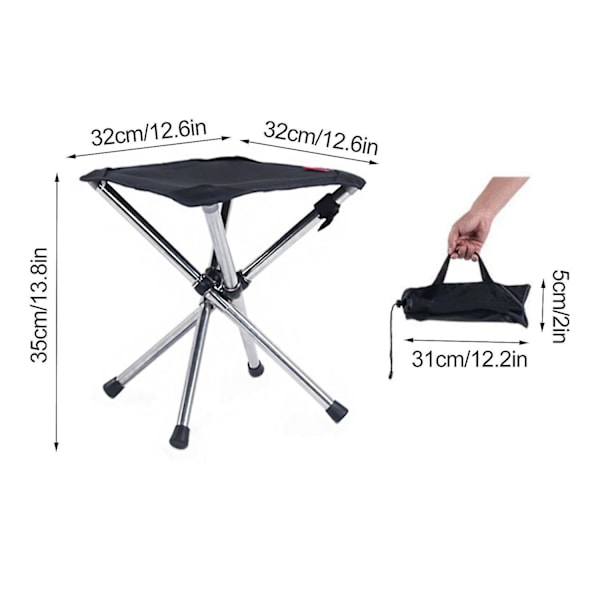 Ultralett Utendørs Camping Fiske BBQ Tripod Stol