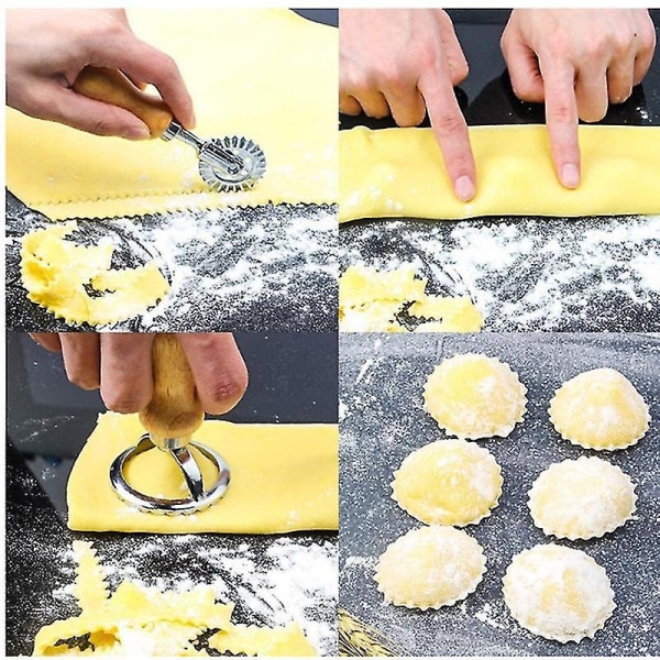 5-pack Ravioli-stämpelset - Dumplingformar & Degpress