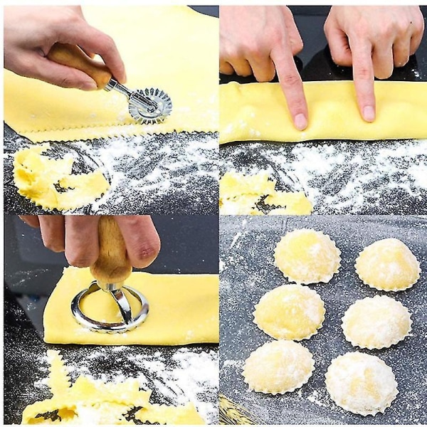 5 stk Ravioli Stempel Maker Dumplings Form Dej Press Sæt