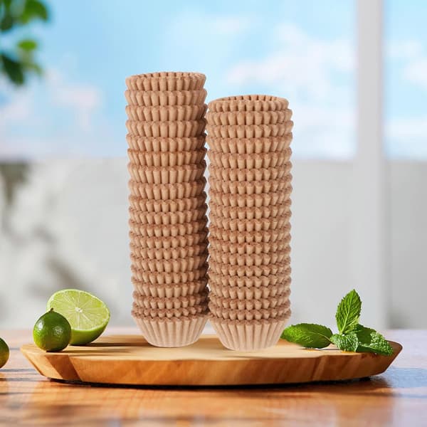 1000 stk. brune mini-muffin-forme til engangsbrug, fedtbestandige papir-cupcake-forme