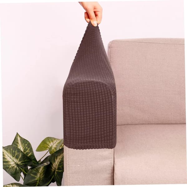 Universal Soffarmstöd 2-pack Elastiska Soffarmstödsskydd Mjuka Handdukar Mörkbrunt Heminredning