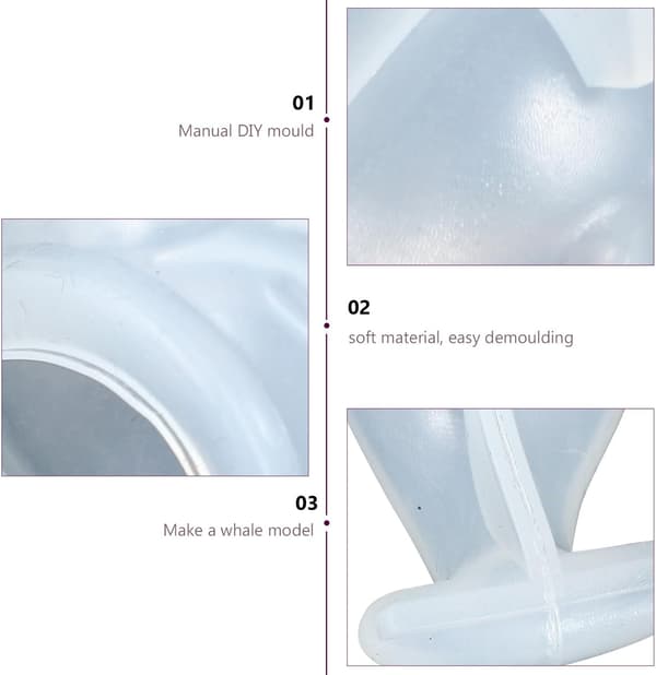 Stor hval DIY silikonform for harpikshåndverk, 3D hvalpyntform egnet