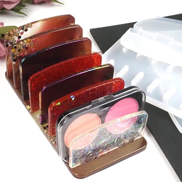 3 stk. silikone DIY-form til kosmetikopbevaringsstativ, epoxyharpiksstøbeform til makeup-organizer