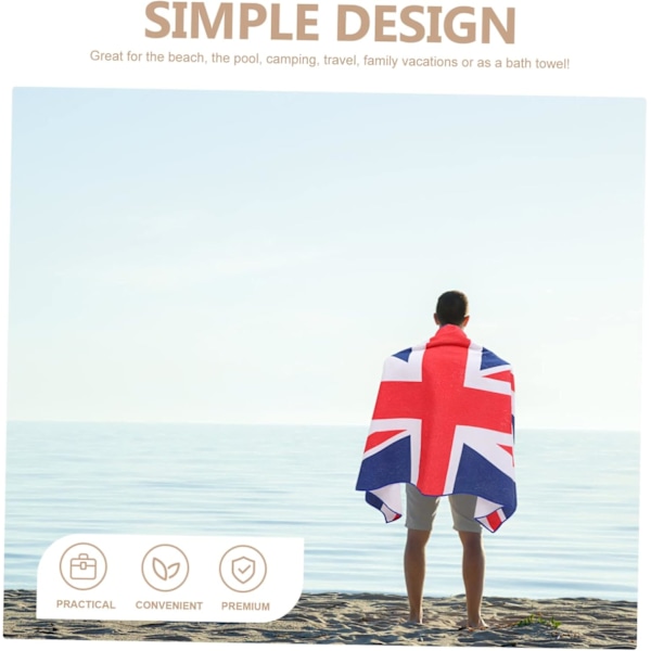Matkailu Pyyhe Union Jack -kuvio Pieni Rantapyyhe Nopeasti Kuivuva Kompakti Kesään