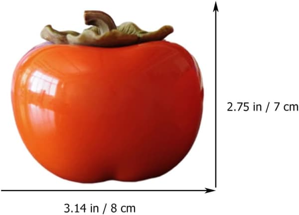 2 st keramikburkar i persimonform, bärbar teburk 200 ml