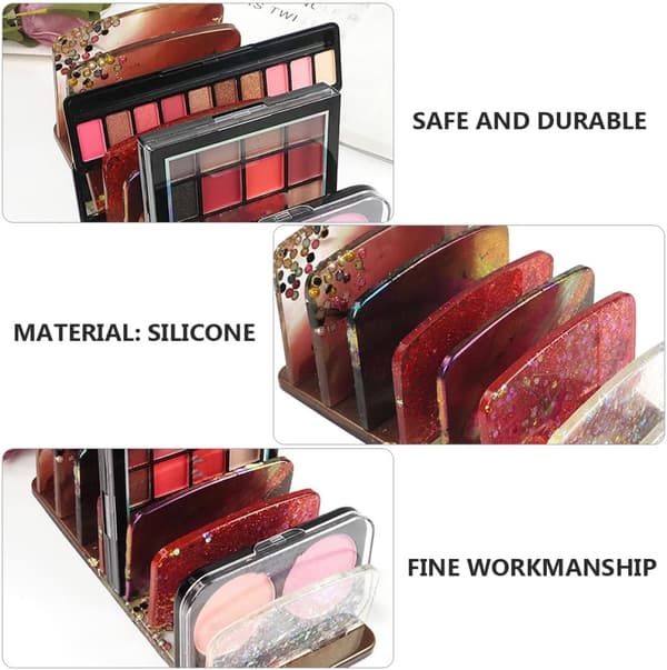 3 stk. silikone DIY-form til kosmetikopbevaringsstativ, epoxyharpiksstøbeform til makeup-organizer