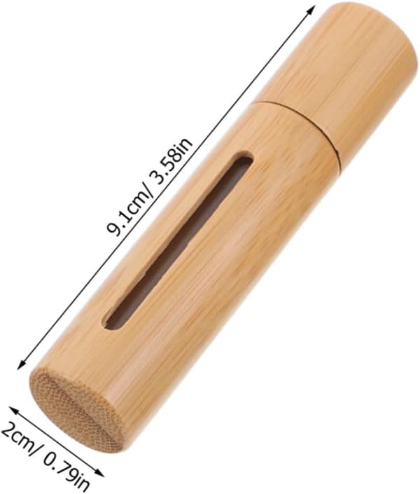 5 st bambu roll-on-flaskor påfyllningsbara eteriska oljeflaskor med smidig applicering bärbara parfymbehållare