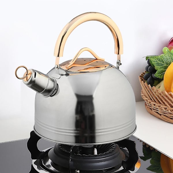 Rustfrit Stål Fløjtende Kedel Tekande 3l Ergonomisk