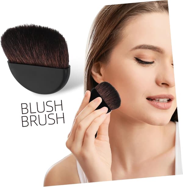 Makeup Blush Børste Kvinder Kompakt Pudderbørste Bløde Nylonbørster Bærbar Ansigts Pudder