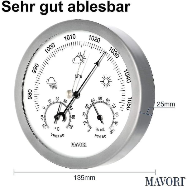 Analog Väderstation för Inomhus och Utomhus, Hygrometer och Termometer