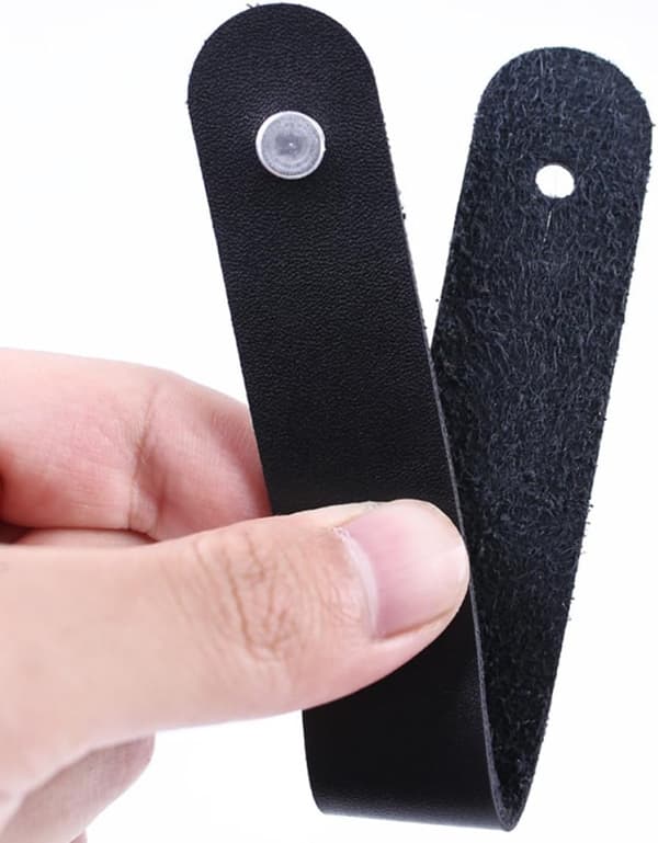 Gitar Stilig og Solid Tilbehør 3 stk Holder Lærreim Hals med Knapp Sikker Lås
