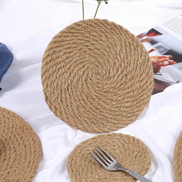 Rattan Bordskåner Vævet Spisebord 18cm (1 stk)