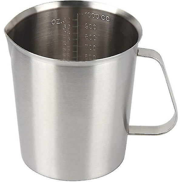 Ruostumattomasta teräksestä valmistettu maitokannu mittakuppi 1000 ml