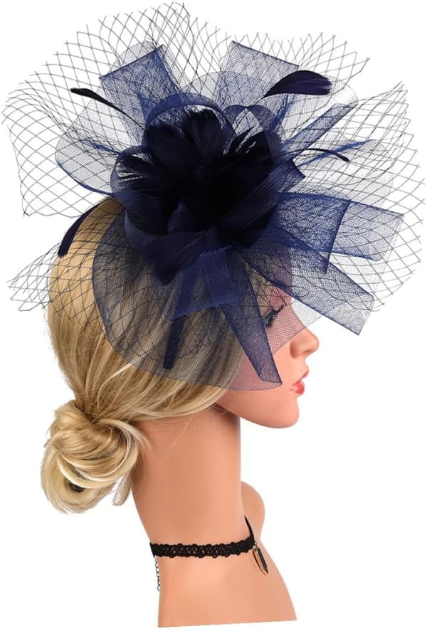 Mesh Brudehat Fascinator Pandebånd til kvinder Letvægts Flapper Tilbehør