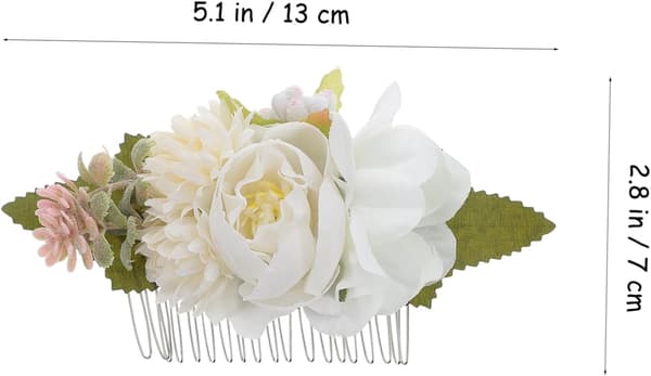 3 stk. simulert blomsterhårkam for brudehårpynt Bryllupssidekammer Damehodeplagg