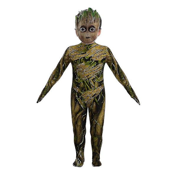 Jag är Groot Prestandakostym Guardians Of The Character Strumpbyxor Groot Bodysuit Med Mask Set Barn Unisex 5-6 Years