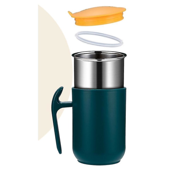 550ml Mugg med Stort Utrymme 304 Rostfritt Stål med Lock Kaffe Mjölkkopp Te Kaffe Mugg Present (blå)