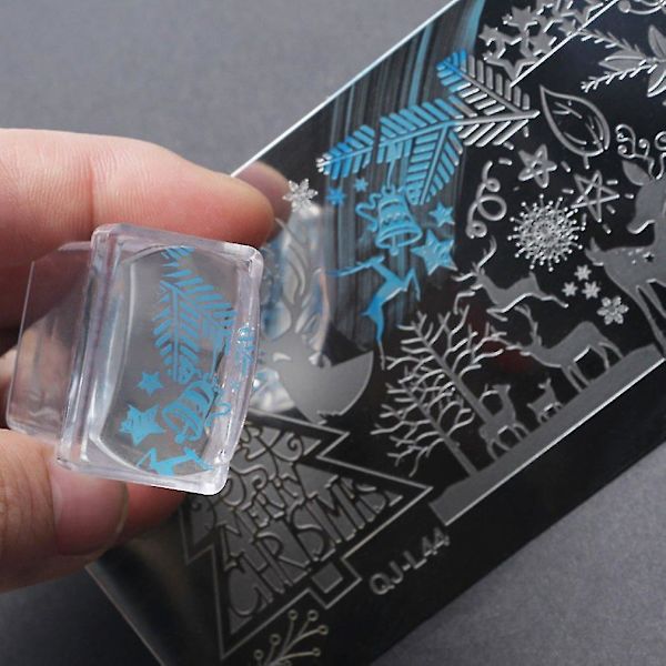 2 stk. Gennemsigtige Stempel Neglekunst Silikon Stamper Skraber