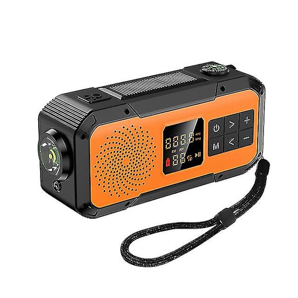 Udendørs Camping Nødradio Solenergi Håndsving Dynamo Radio Bt5.0/fm/am/noaa 2000mah Telefonoplader Powerk Lommelygte Sos BT5.0 Orange