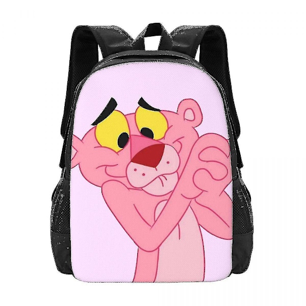 Pink Panther -reppu 3D-painatus, kepulainen leopardi, tytöille ja pojille, matkareppu, peruskoulu ja yläkoulu, koululaukku 12