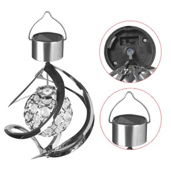 Solcelled Vindklokker LED Spiral Spinner Lampe Farveskiftende