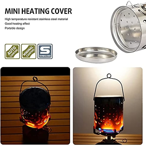 Camping Mini Varmeovn Oppvarmingsovner Rustfritt Stål Varmeadapter