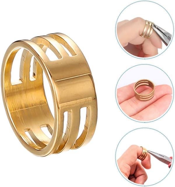 4 stk. værktøjssæt til åbning af springringe i rustfrit stål 18 mm gul ringforbinder