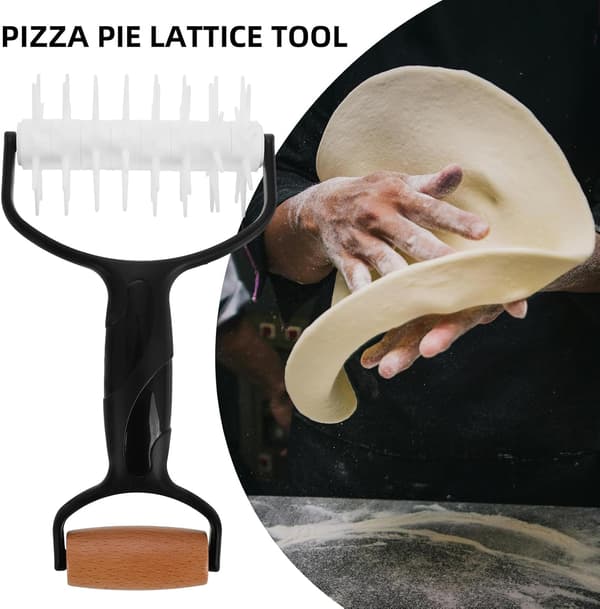 Två-i-ett pizzakavel och dockerroller med precisionspiggar, kompakt design