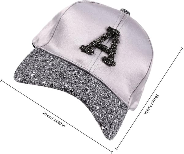 Spids Sommer Baseballkasket til Kvinder med Lyst Diamantbogstavdesign Åndbar Solhat