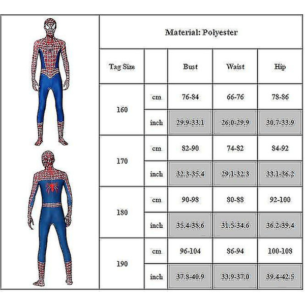 Superhelt Bodysuit Mænd Voksen Performance Kostume Fancy Up 170