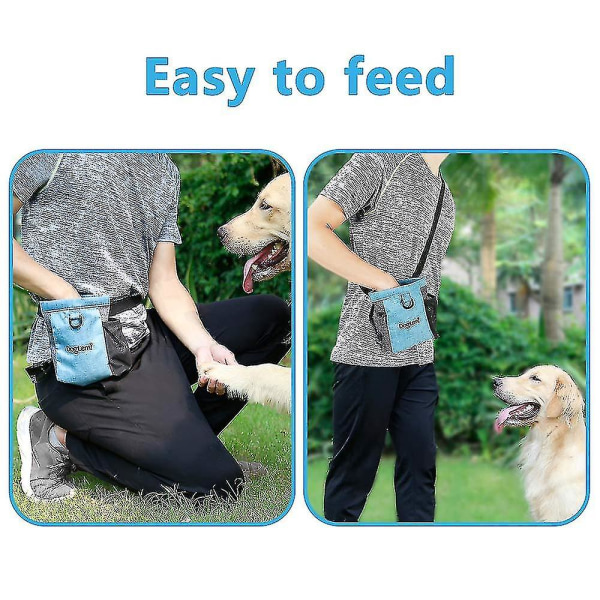 Magnetisk hundegodbittaske med justerbar linning, kæledyrstaskepose med åbning til pooppose