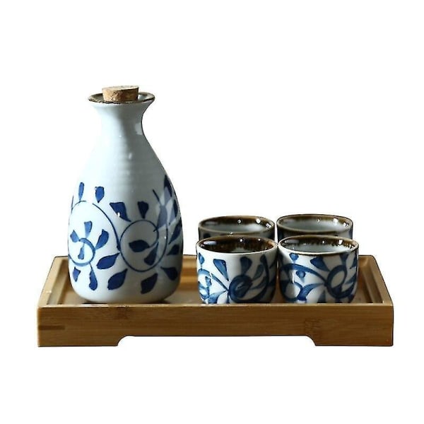Japansk stil Vintøy Keramisk Sake Pot Set Hvit