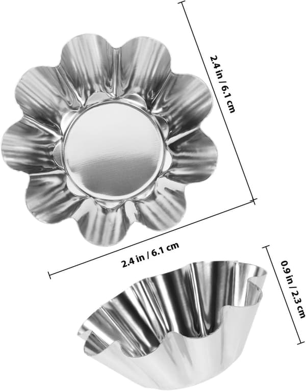 12 stk. terteformer Cupcake Muffins Bakekopper Rustfritt Stål Blomsterform Gjenbrukbar Non-Stick Bakeutstyr