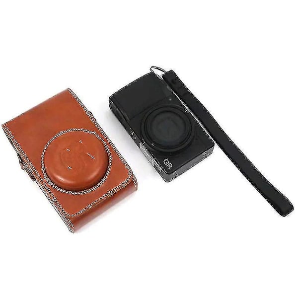 Kamera Taske til Ricoh Gr / Gr Ii / Gr Iii / Gr Iiix Vintage Pu Læder Digital Kamera Beskyttelsesdækning Med Skulderrem-yuhao Brown