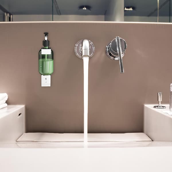 Brusegel- og håndsæbeflaskeholder i rustfrit stål med elegant moderne design