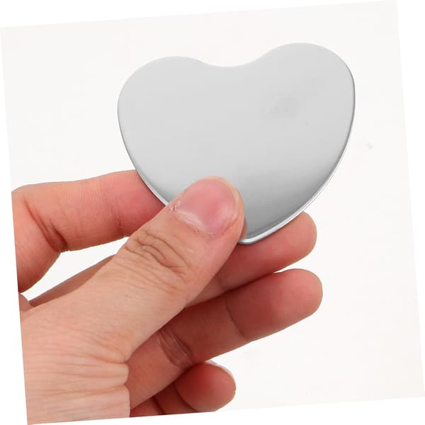 3 stk. makeup-spejlpalet i rustfrit stål, hjerteformet spejlblandebakke, bærbar makeup-palet