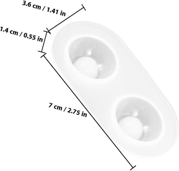 6 stk. DIY silikone øjeæbleform til harpikshåndværk, 2,2x1,1 cm runde dukkeøje silikoneforme