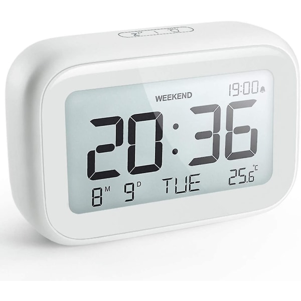 Digital väckarklocka för sovrum, resor och kontor - Modern minimalistisk stil med LCD-display