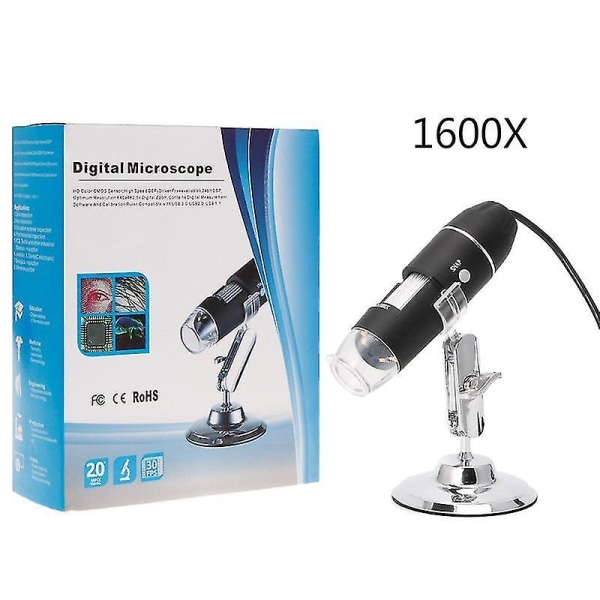 1600x USB Digital Mikroskopkamera med 8 LED-belysning