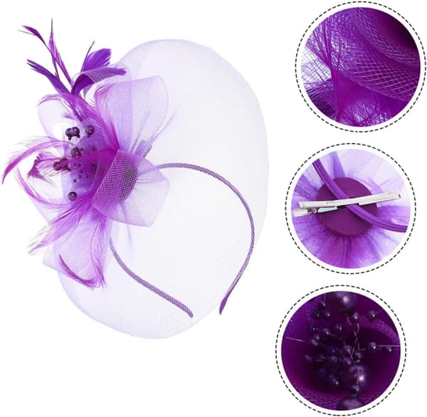 2 stk. elegant blomsterfascinatorhatt med slørhårtilbehør for teselskap, skoleball, lett nettinghodeplagg