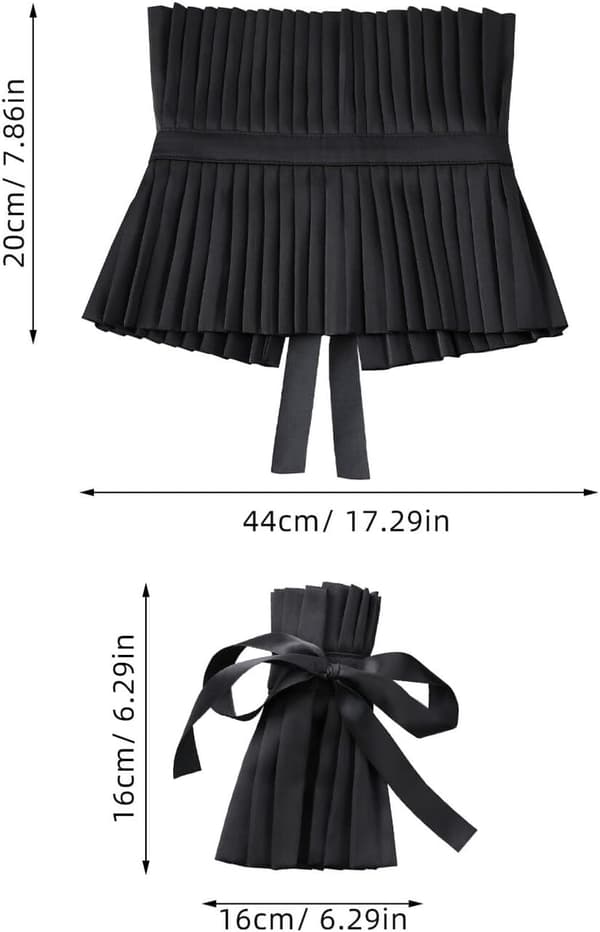 Gotisk brodert avtakbar krage og mansjetter for kvinner, elegante kjole-tilbehør