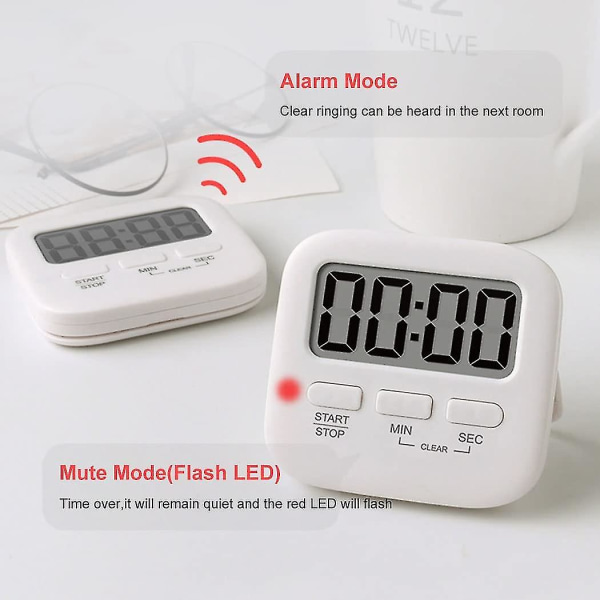 Køkken Timer, Digital Køkken Timer, Stærk Magnet, Tæl Op Tæl Ned, Stopur Timer