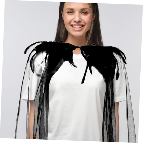Halloween Reaper Kappe Sort Tyl Spøgelseskappe til Vampyr Performance Kostume Bindelukning