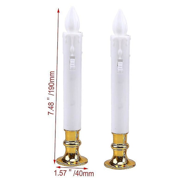 2 stk LED-lys Elektrisk Flammeløs Lys Gullbaser Dekor