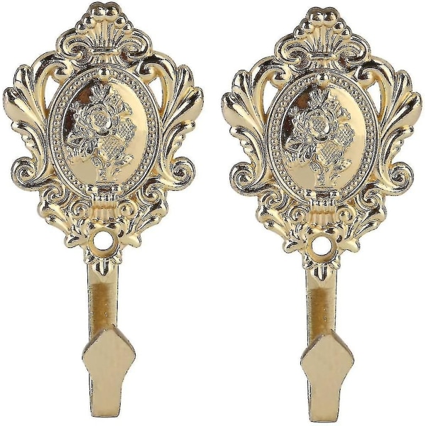 2 stk. Vintage Zink Legering Gardin Holdbacks Tieback Kroge, guld