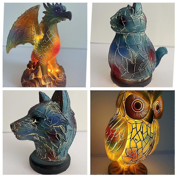 2024 Dyre Bordlampe Serie Glasmosaik Dyr Form Bordlampe 3D Dyre Form Bordlamper Til Hjemme Dekoration Til Hjemmet turtle