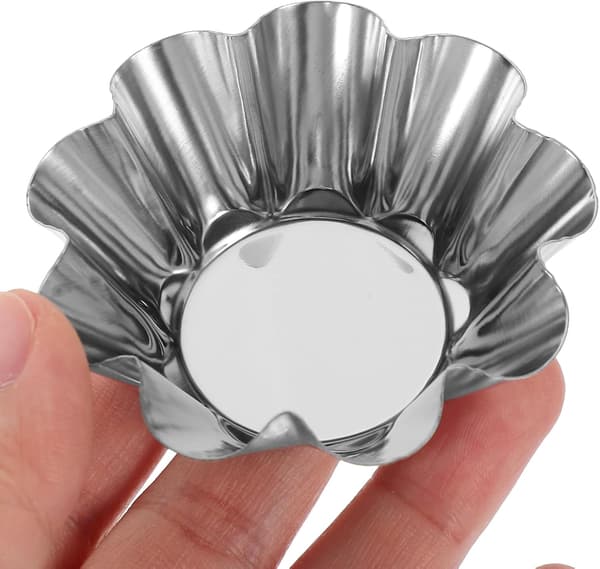 12 stk. terteformer Cupcake Muffins Bakekopper Rustfritt Stål Blomsterform Gjenbrukbar Non-Stick Bakeutstyr