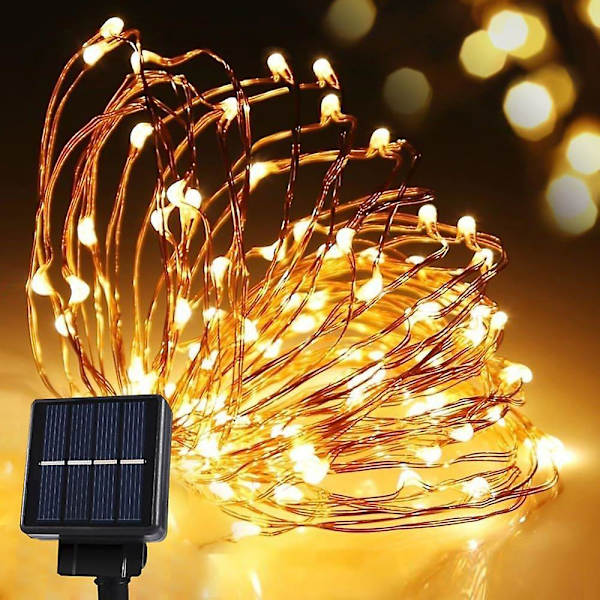 Ulkoilma Solar-valoketju 10m 100 Led Aurinkovoimalla Vedenkestävä