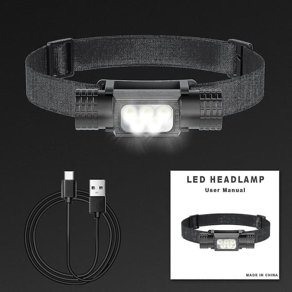 Hodelykt Ladbar For Voksne. 2000 Lumen Aluminium Kropp Hodelykt